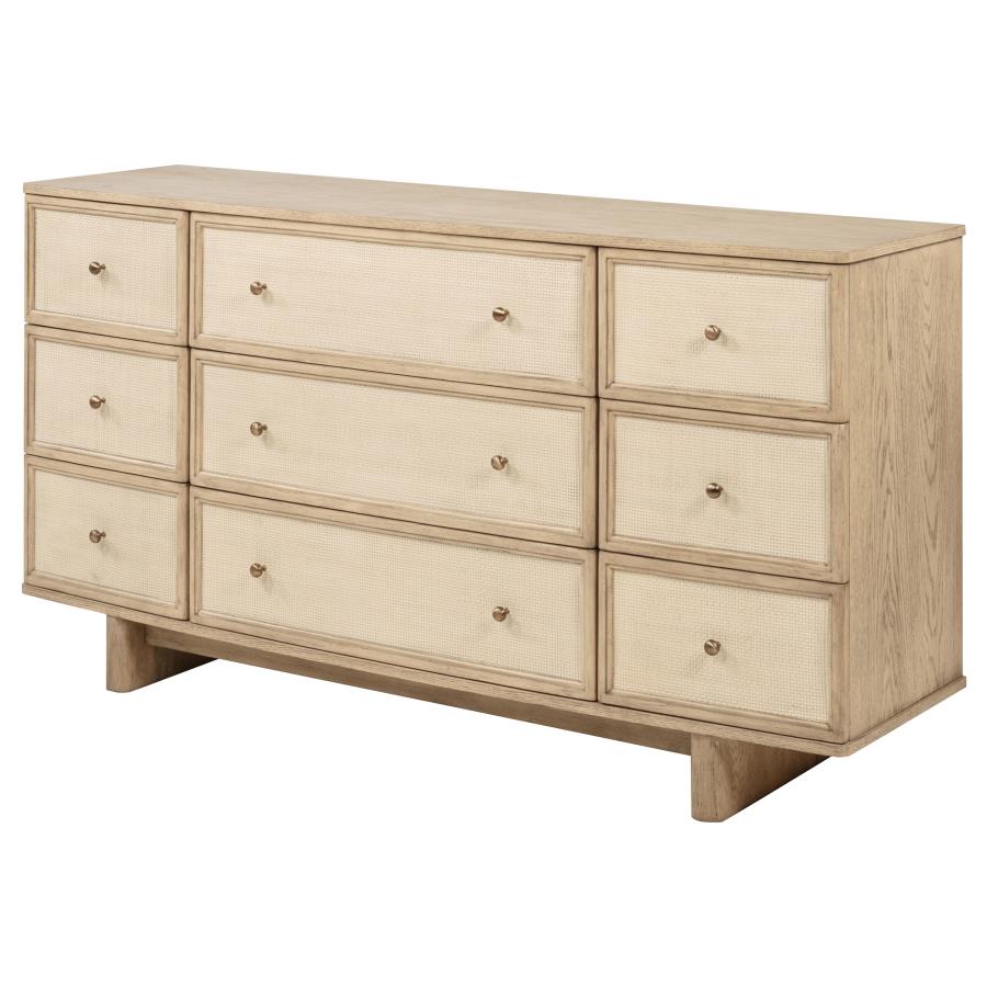 Kailani 9-drawer Dresser Cabinet Beige Oak-zoom-4