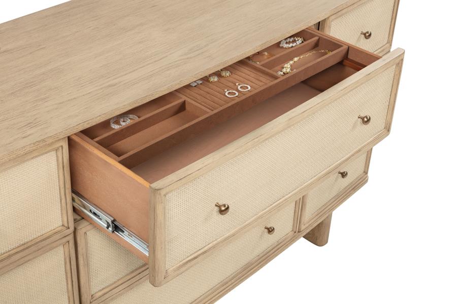 Kailani 9-drawer Dresser Cabinet Beige Oak-10