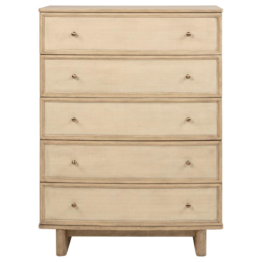 Kailani 5-drawer Bedroom Chest of Drawers Beige Oak-zoom-3