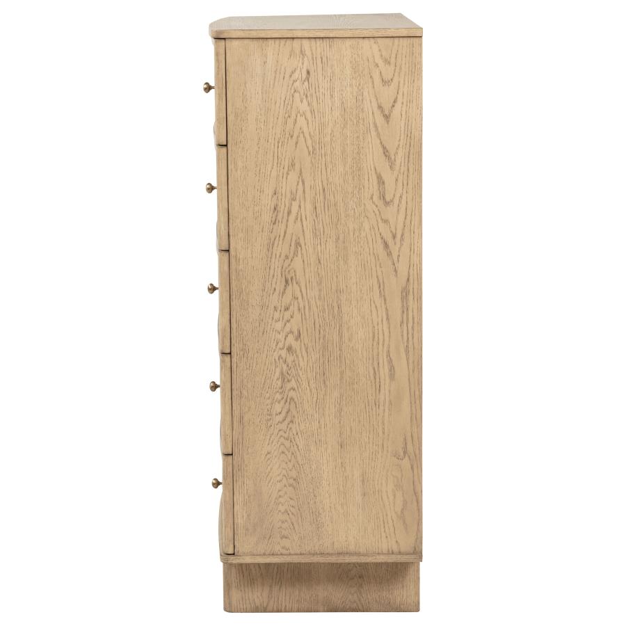 Kailani 5-drawer Bedroom Chest of Drawers Beige Oak-5