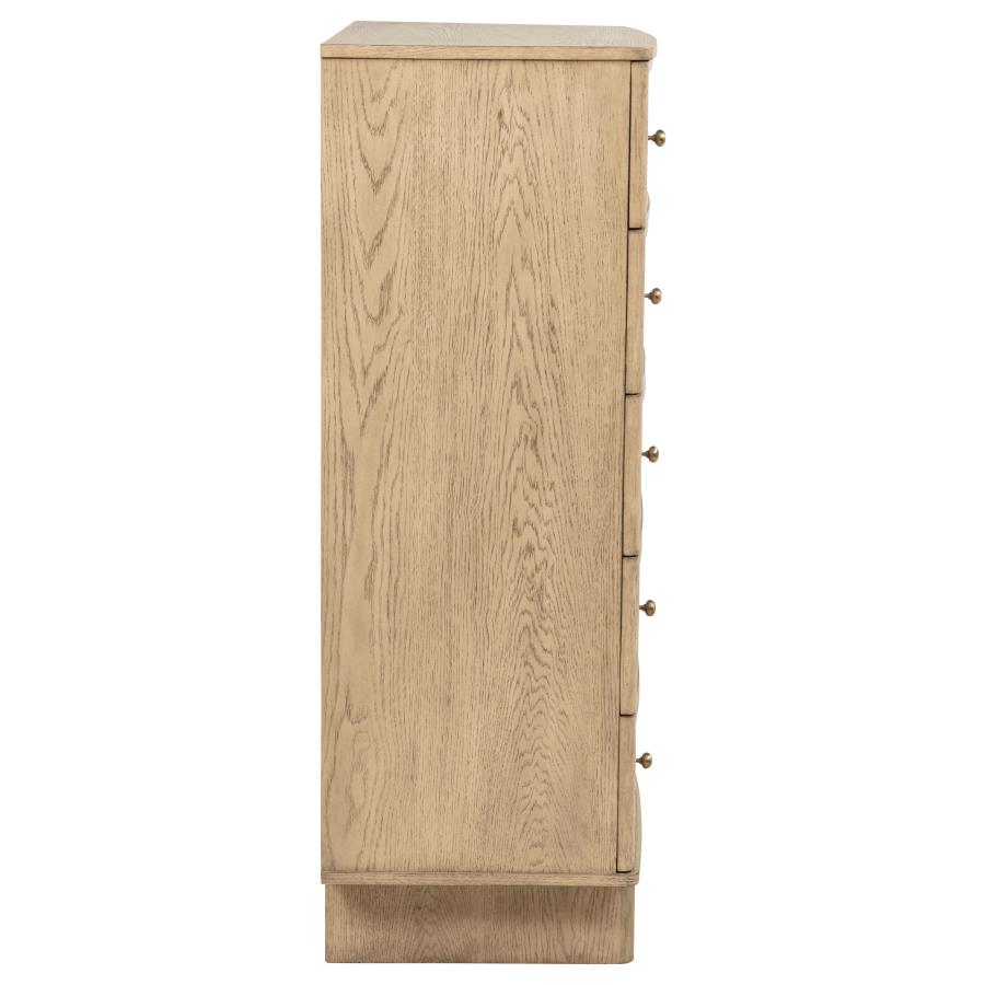Kailani 5-drawer Bedroom Chest of Drawers Beige Oak-9