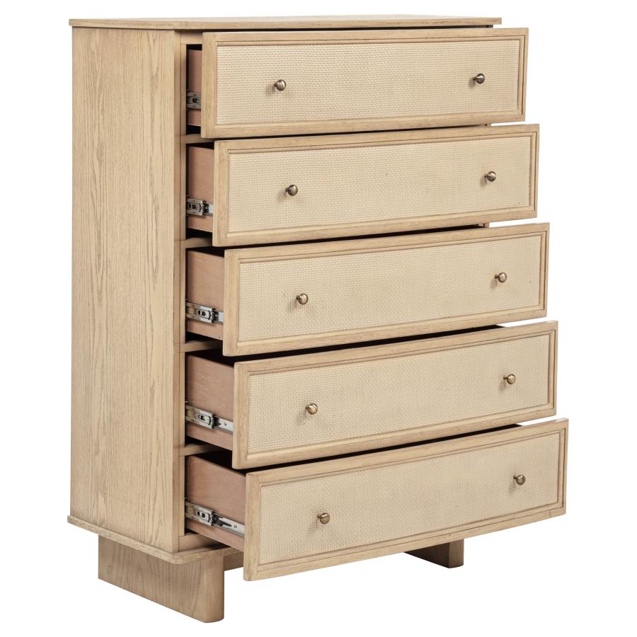 Kailani 5-drawer Bedroom Chest of Drawers Beige Oak-zoom-10