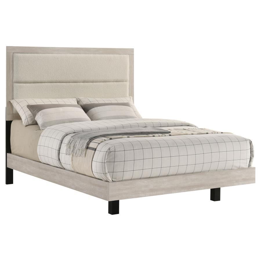 Trenton 54-inch Wood Full Panel Bed Rustic Cream-zoom-3