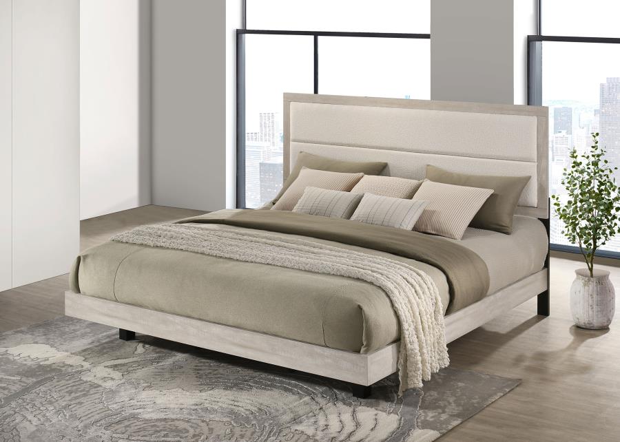 Trenton 54-inch Wood Eastern King Panel Bed Rustic Cream-2