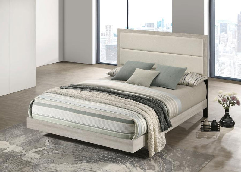 Trenton 54-inch Wood Queen Panel Bed Rustic Cream-zoom-