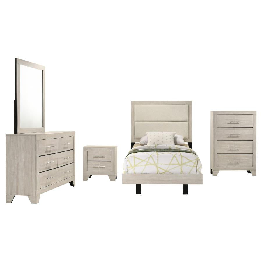 Trenton 5-piece Twin Bedroom Set Rustic Cream-2