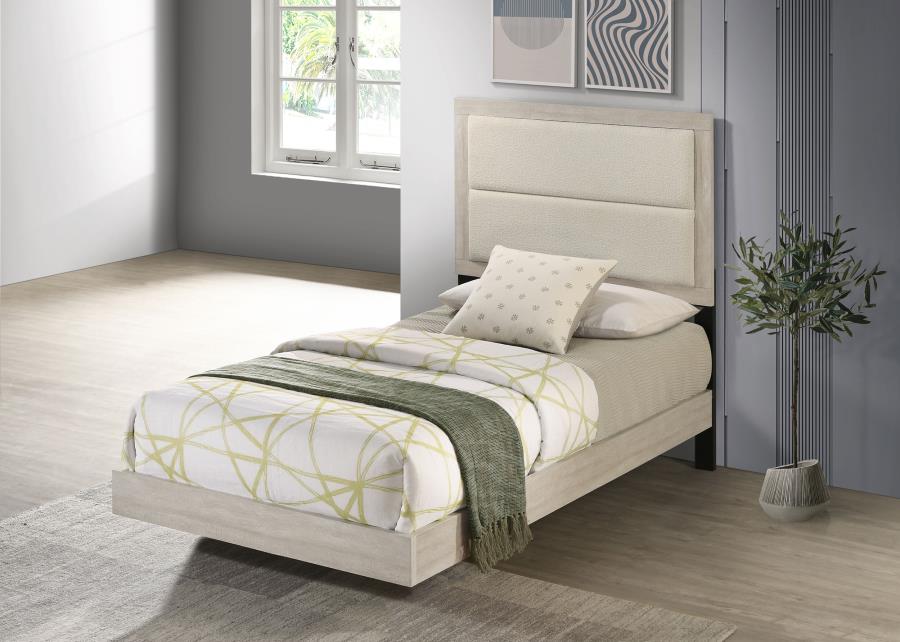Trenton 54-inch Wood Twin Panel Bed Rustic Cream-2