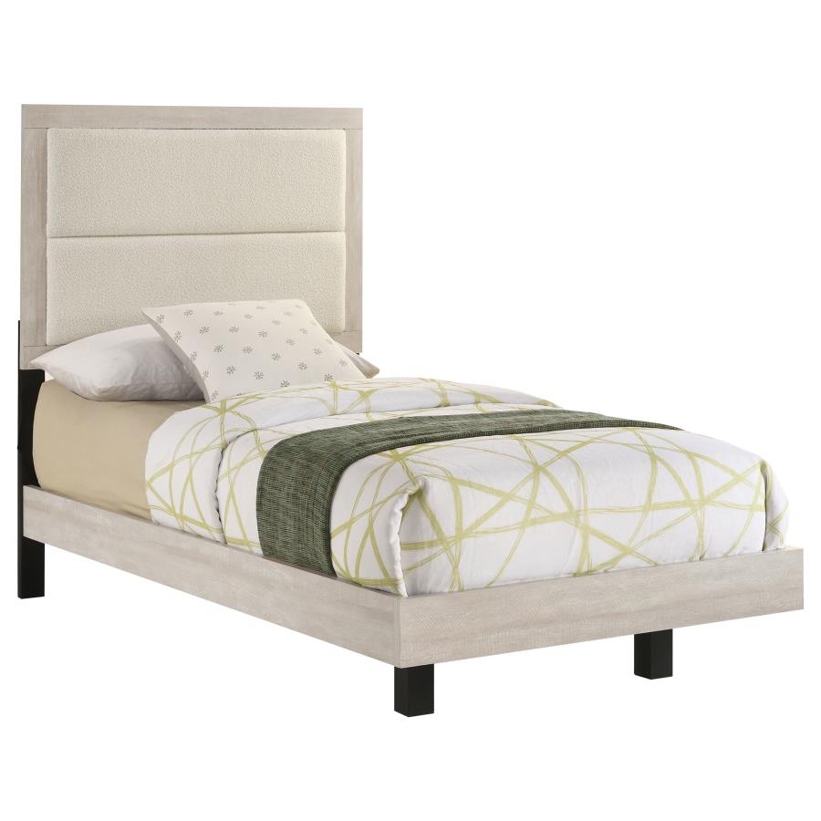 Trenton 54-inch Wood Twin Panel Bed Rustic Cream-zoom-3