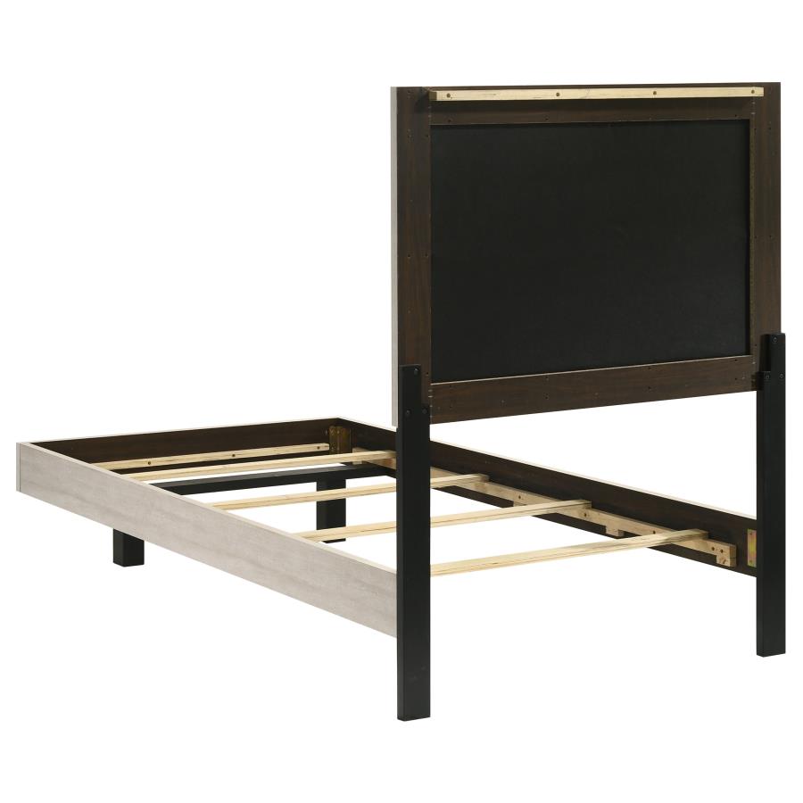 Trenton 54-inch Wood Twin Panel Bed Rustic Cream-zoom-5