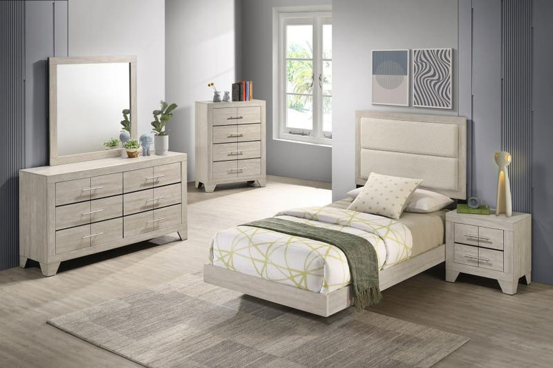 Trenton 54-inch Wood Twin Panel Bed Rustic Cream-zoom-
