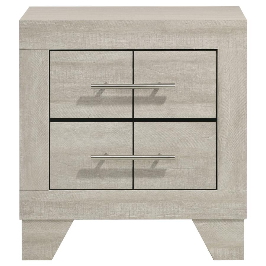 Trenton 2-drawer Nightstand Bedside Table Rustic Cream-3
