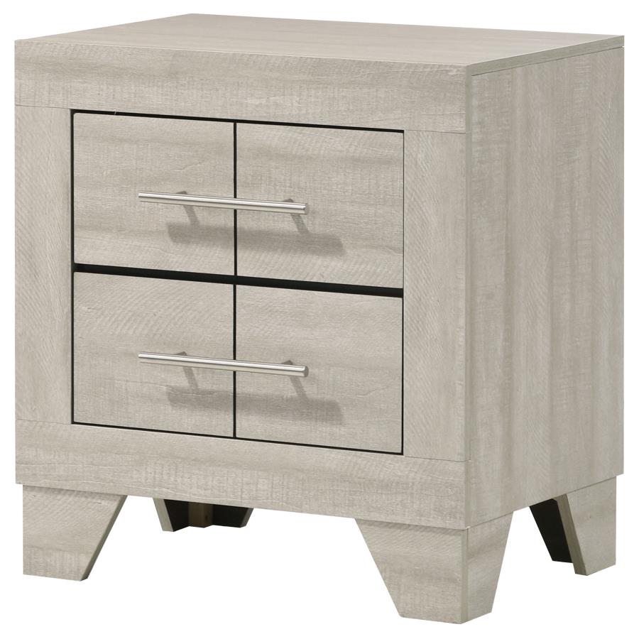 Trenton 2-drawer Nightstand Bedside Table Rustic Cream-4