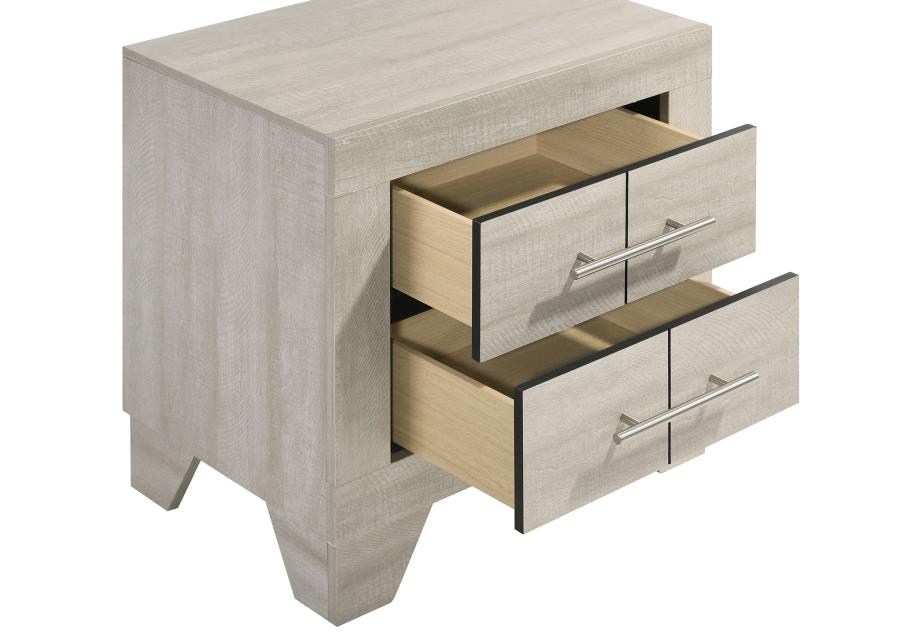 Trenton 2-drawer Nightstand Bedside Table Rustic Cream-10