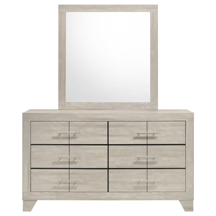Trenton 6-drawer Bedroom Dresser With Mirror Rustic Cream-zoom-3