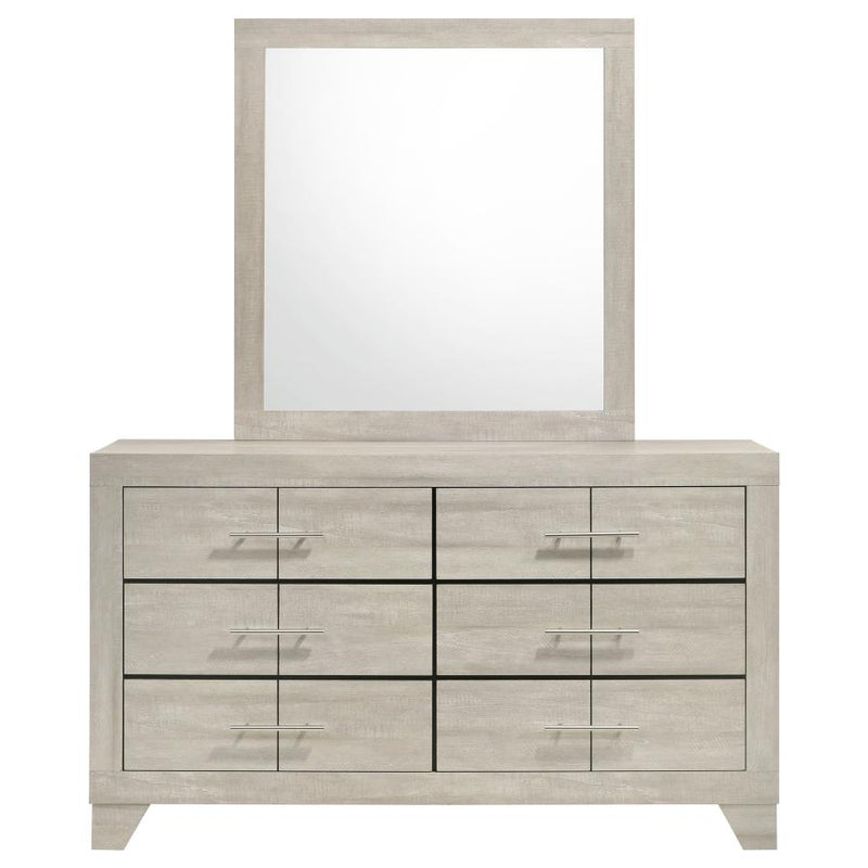 Trenton 6-drawer Bedroom Dresser With Mirror Rustic Cream-zoom-