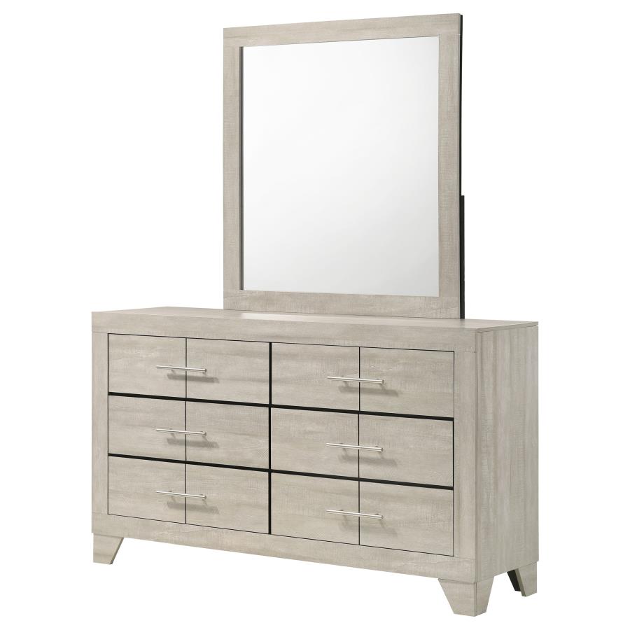 Trenton 6-drawer Bedroom Dresser With Mirror Rustic Cream-zoom-4