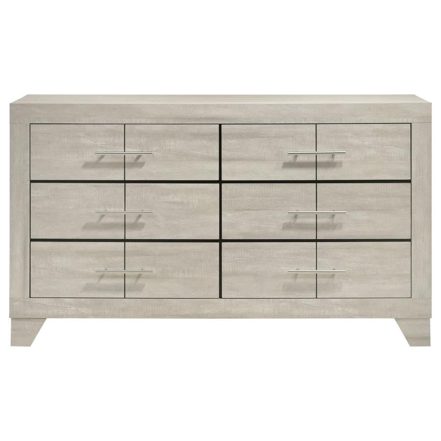 Trenton 6-drawer Bedroom Dresser Rustic Cream-zoom-3