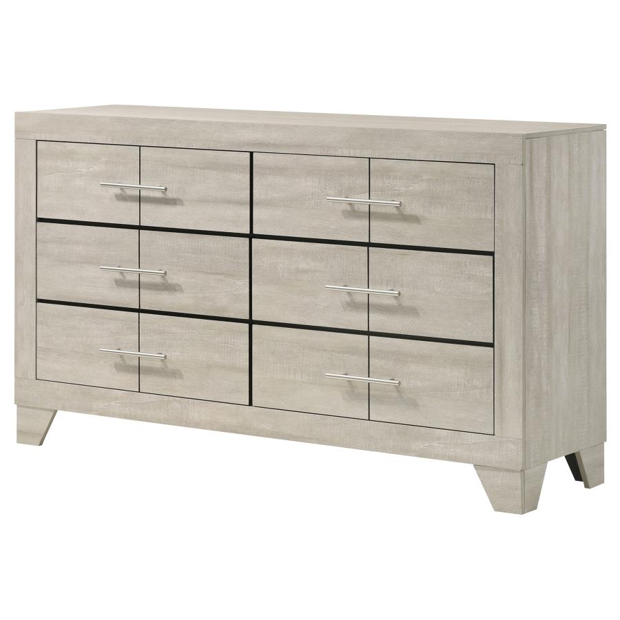 Trenton 6-drawer Bedroom Dresser Rustic Cream-zoom-4