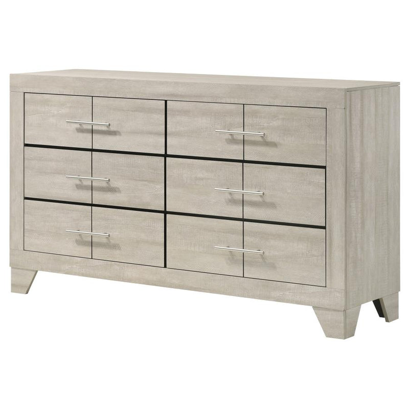 Trenton 6-drawer Bedroom Dresser Rustic Cream-zoom-