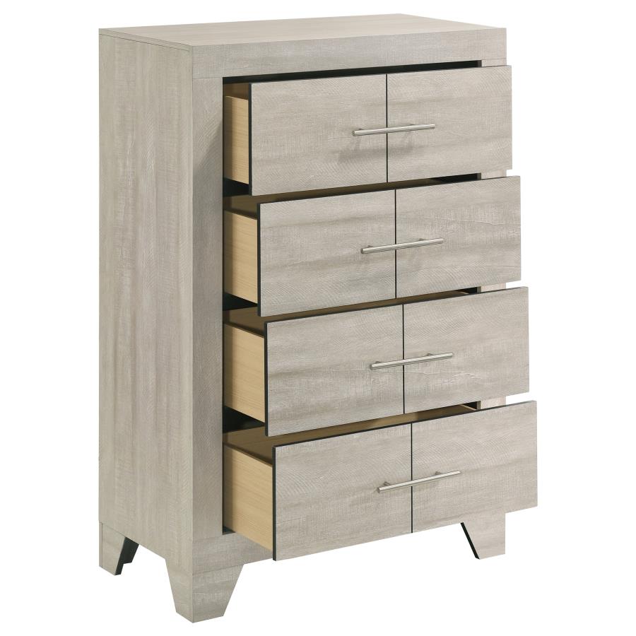 Trenton 4-drawer Bedroom Chest of Drawers Rustic Cream-10