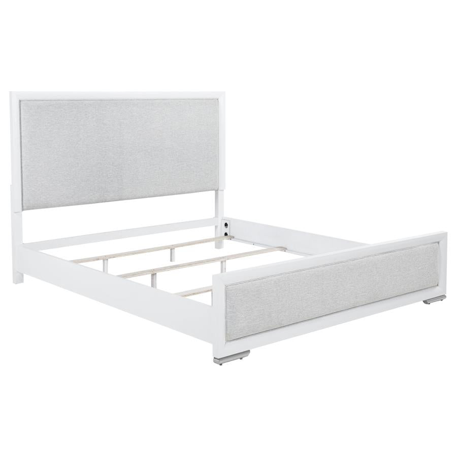 Gracemont 57-inch Eastern King Panel Bed Grey and White-zoom-1