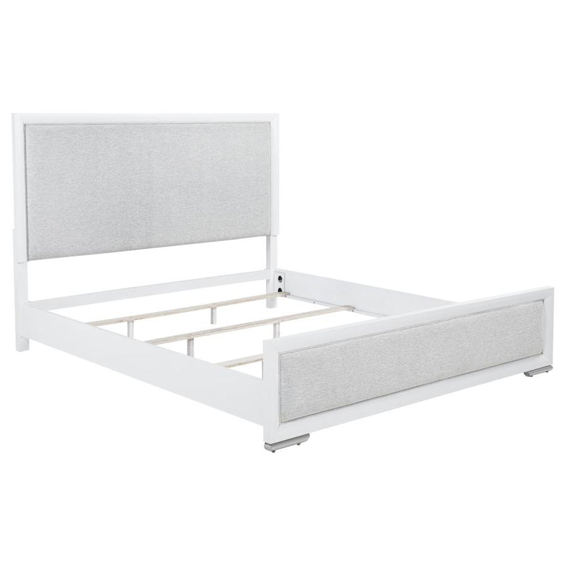 Gracemont 57-inch Eastern King Panel Bed Grey and White-zoom-