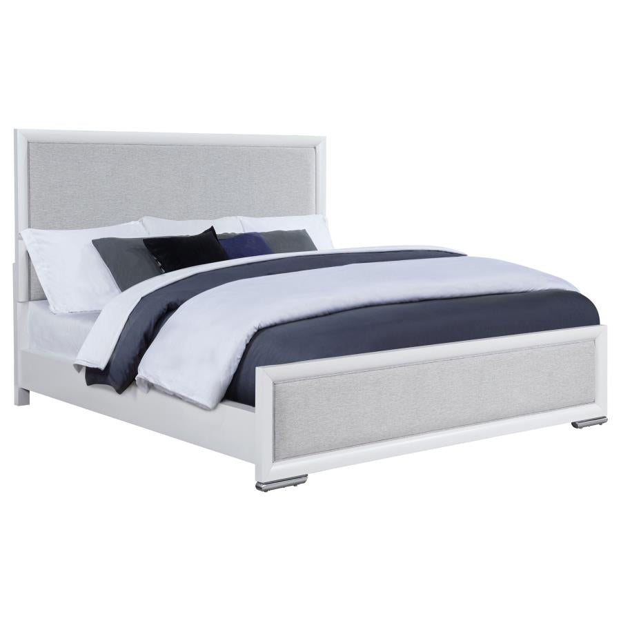 Gracemont 57-inch Eastern King Panel Bed Grey and White-zoom-3