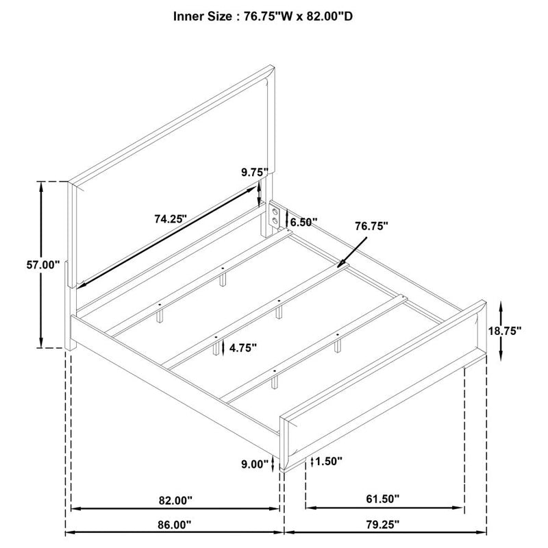 Gracemont 57-inch Eastern King Panel Bed Grey and White-zoom-