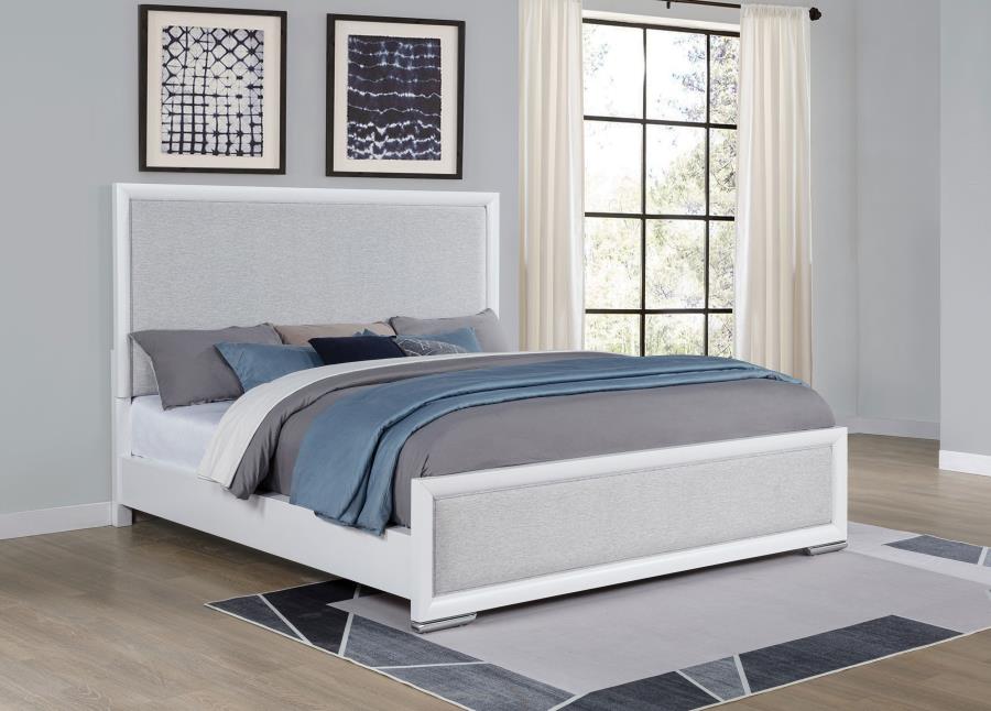 Gracemont 57-inch California King Panel Bed Grey and White-2