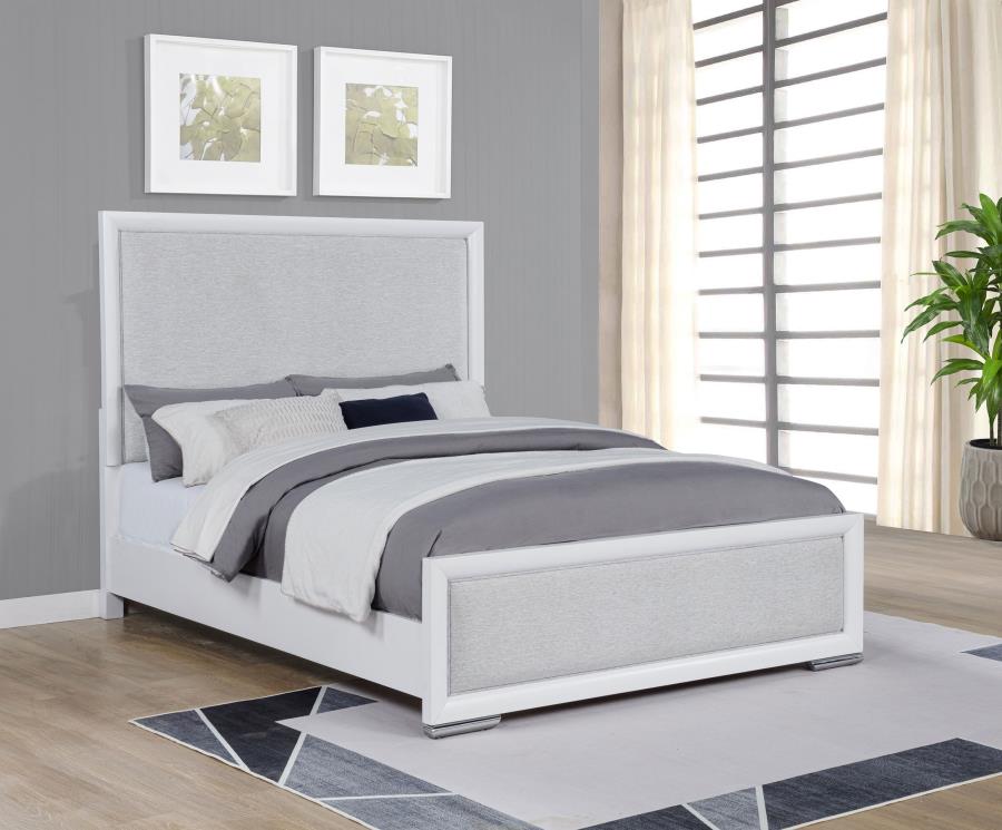 Gracemont 57-inch Queen Panel Bed Grey and White-2