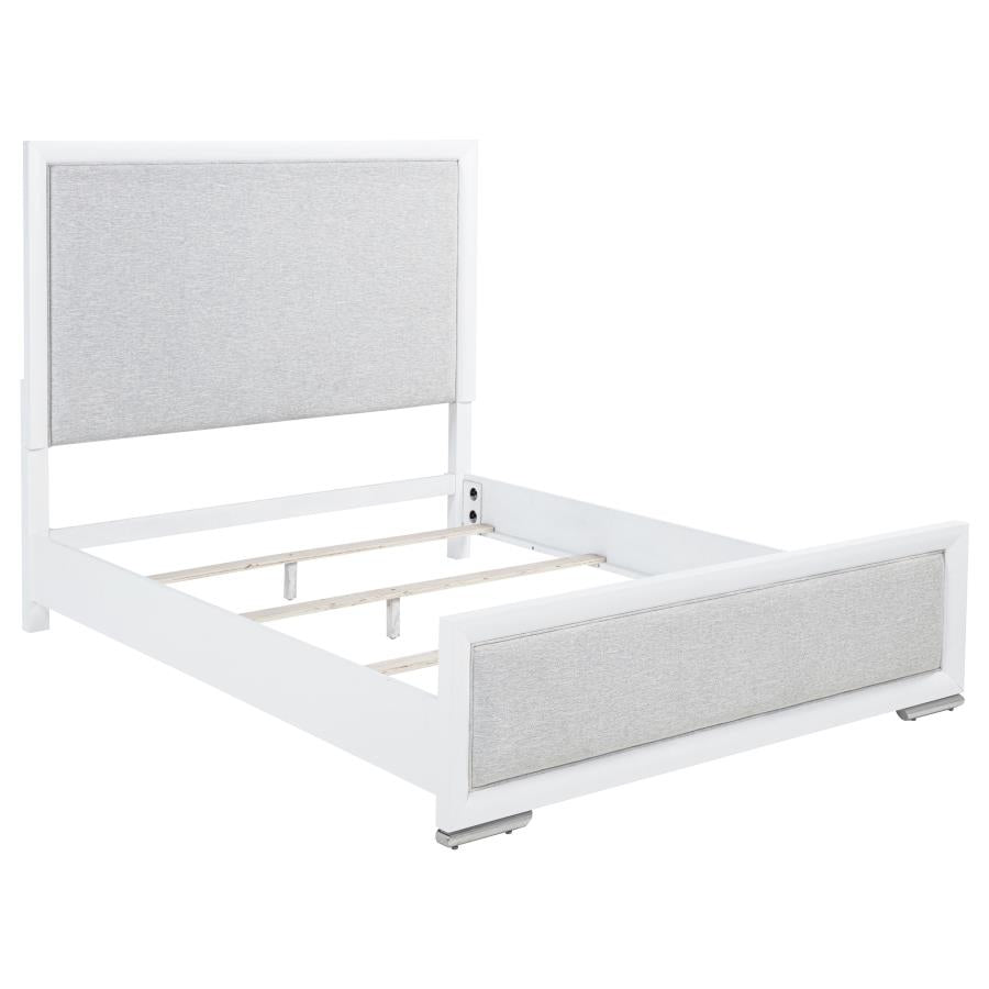 Gracemont 57-inch Queen Panel Bed Grey and White-zoom-1