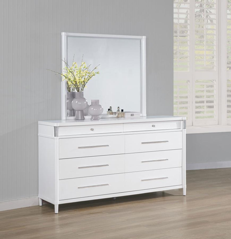 Gracemont 8-drawer Bedroom Dresser with Mirror White-zoom-