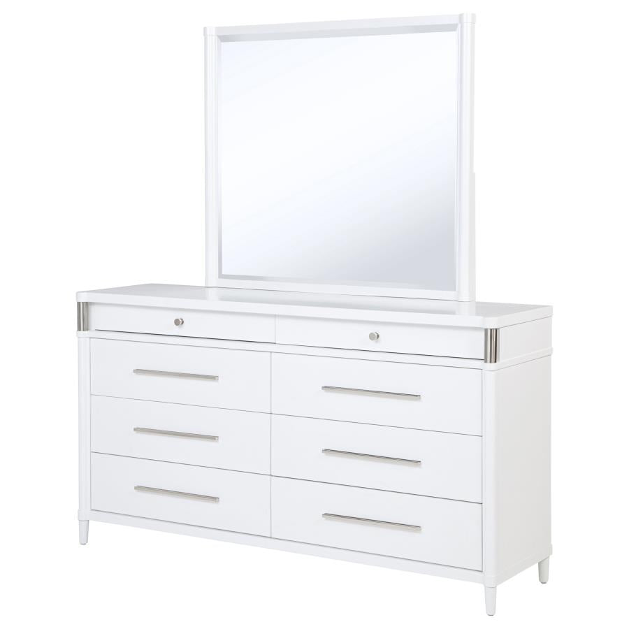 Gracemont 8-drawer Bedroom Dresser with Mirror White-zoom-4