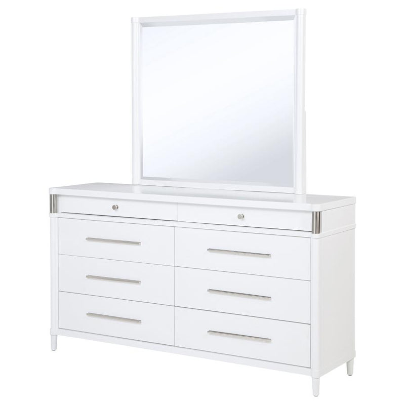 Gracemont 8-drawer Bedroom Dresser with Mirror White-zoom-
