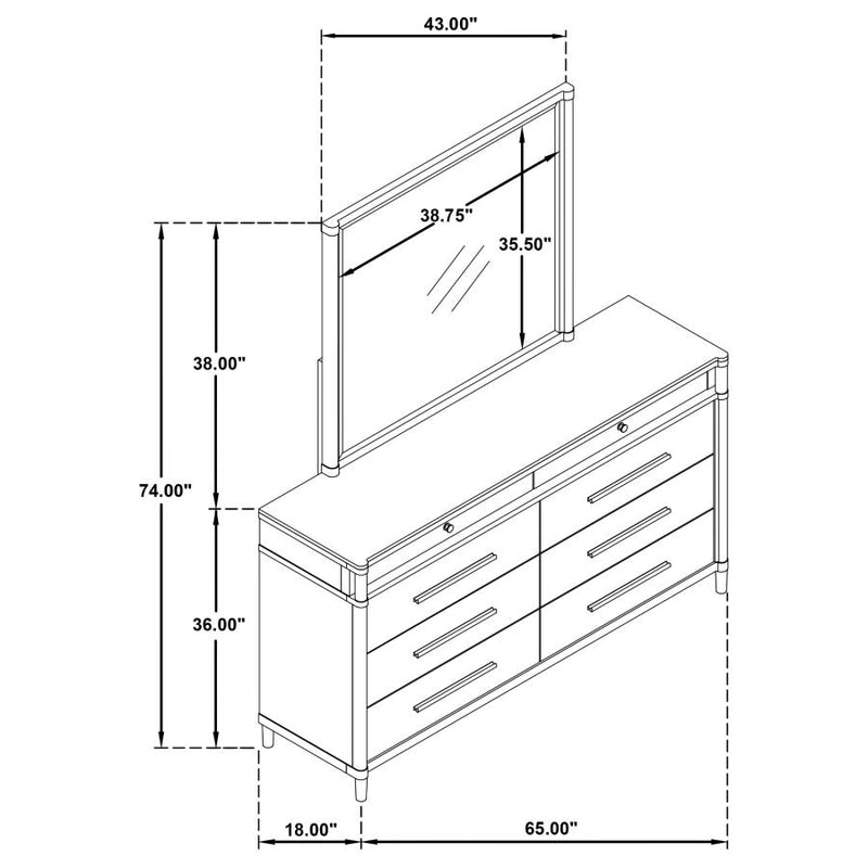 Gracemont 8-drawer Bedroom Dresser with Mirror White-zoom-