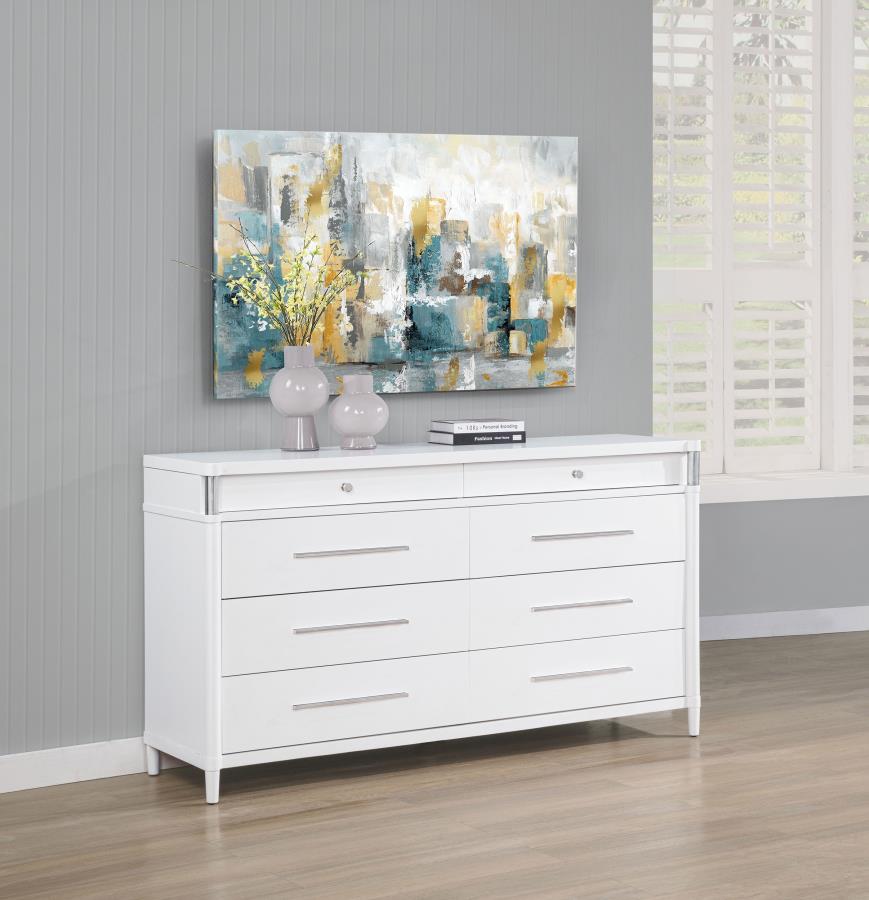 Gracemont 8-drawer Bedroom Dresser Cabinet White-zoom-2