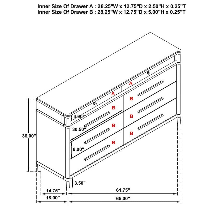 Gracemont 8-drawer Bedroom Dresser Cabinet White-zoom-