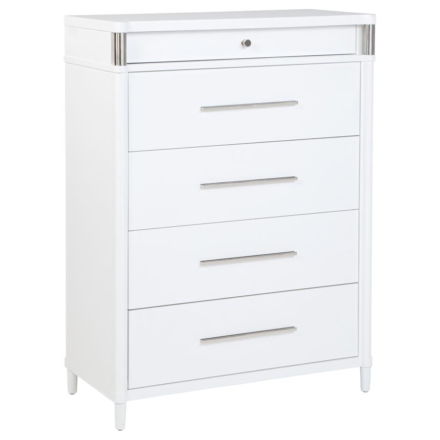 Gracemont 5-drawer Bedroom Chest of Drawers White-zoom-1