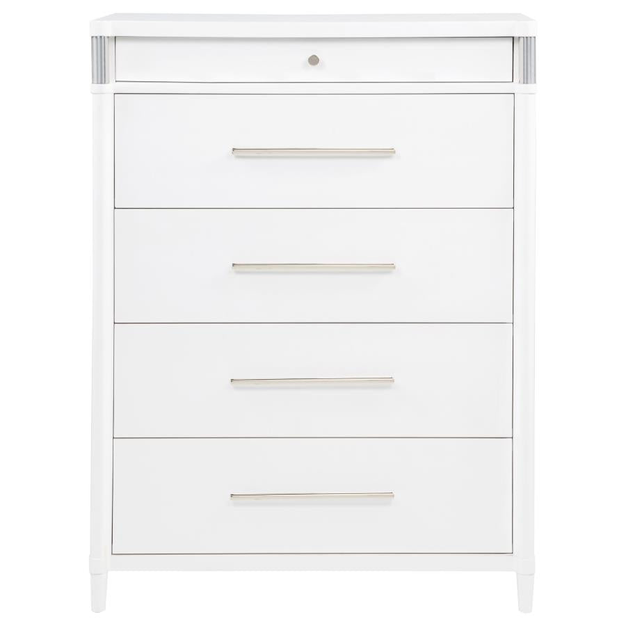 Gracemont 5-drawer Bedroom Chest of Drawers White-3