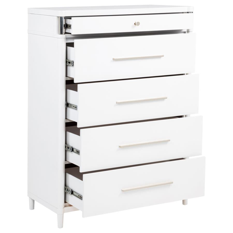 Gracemont 5-drawer Bedroom Chest of Drawers White-zoom-10