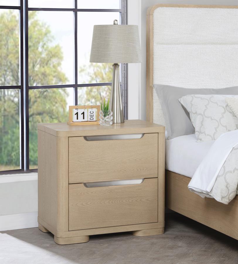 Ladera 2-drawer Nightstand Bedside Table Light Elm-2