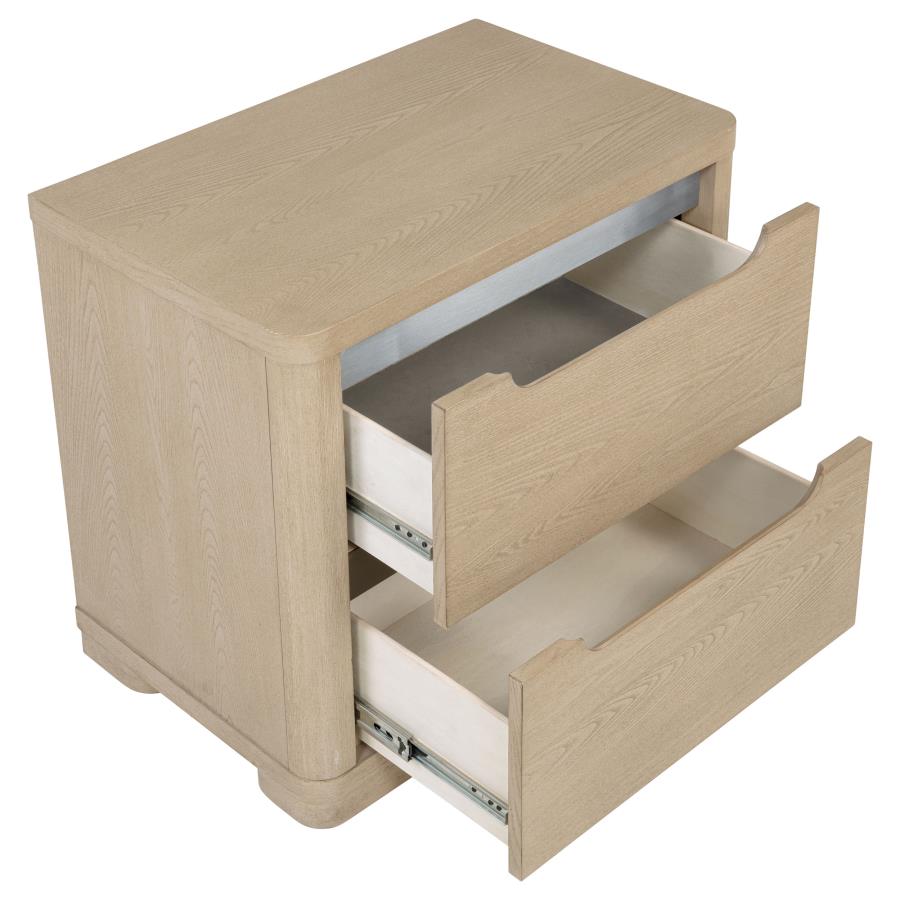 Ladera 2-drawer Nightstand Bedside Table Light Elm-11