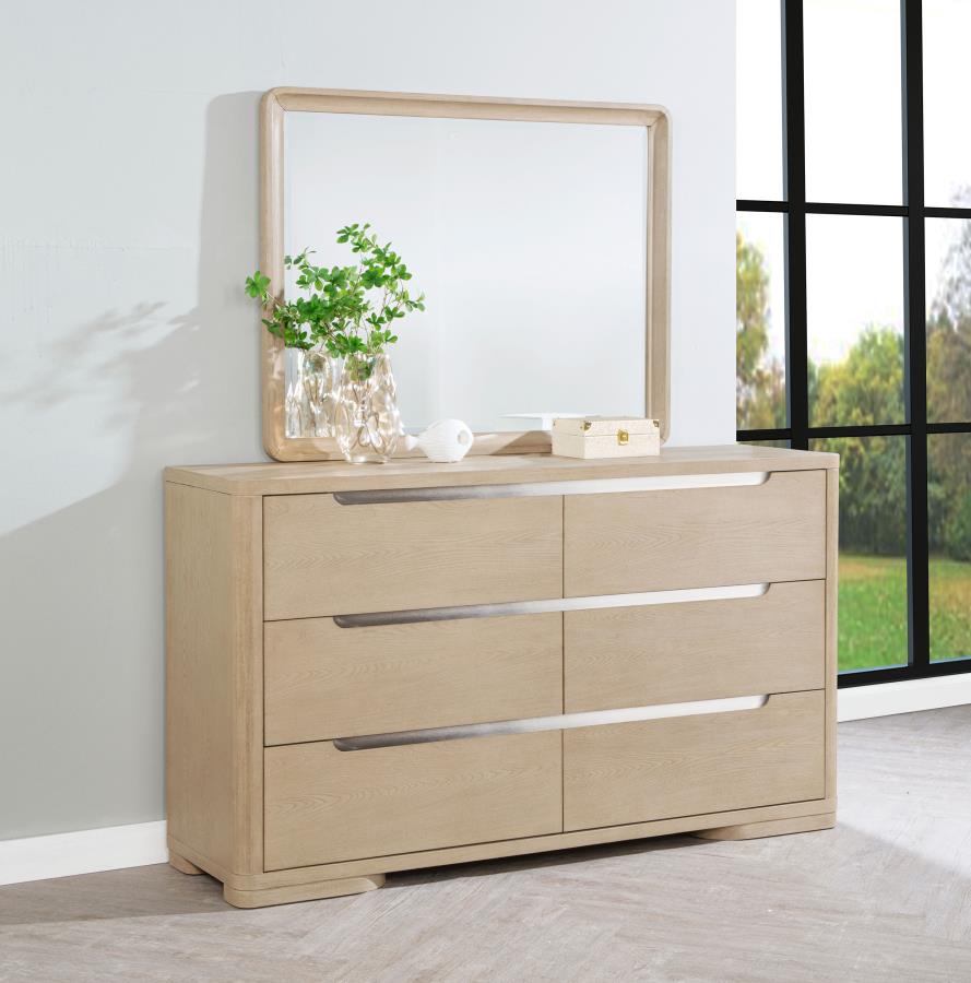Ladera 6-drawer Bedroom Dresser and Mirror Light Elm-zoom-2