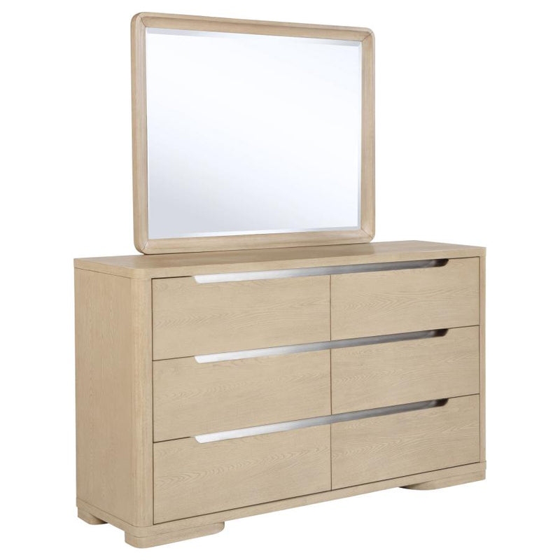 Ladera 6-drawer Bedroom Dresser and Mirror Light Elm-zoom-
