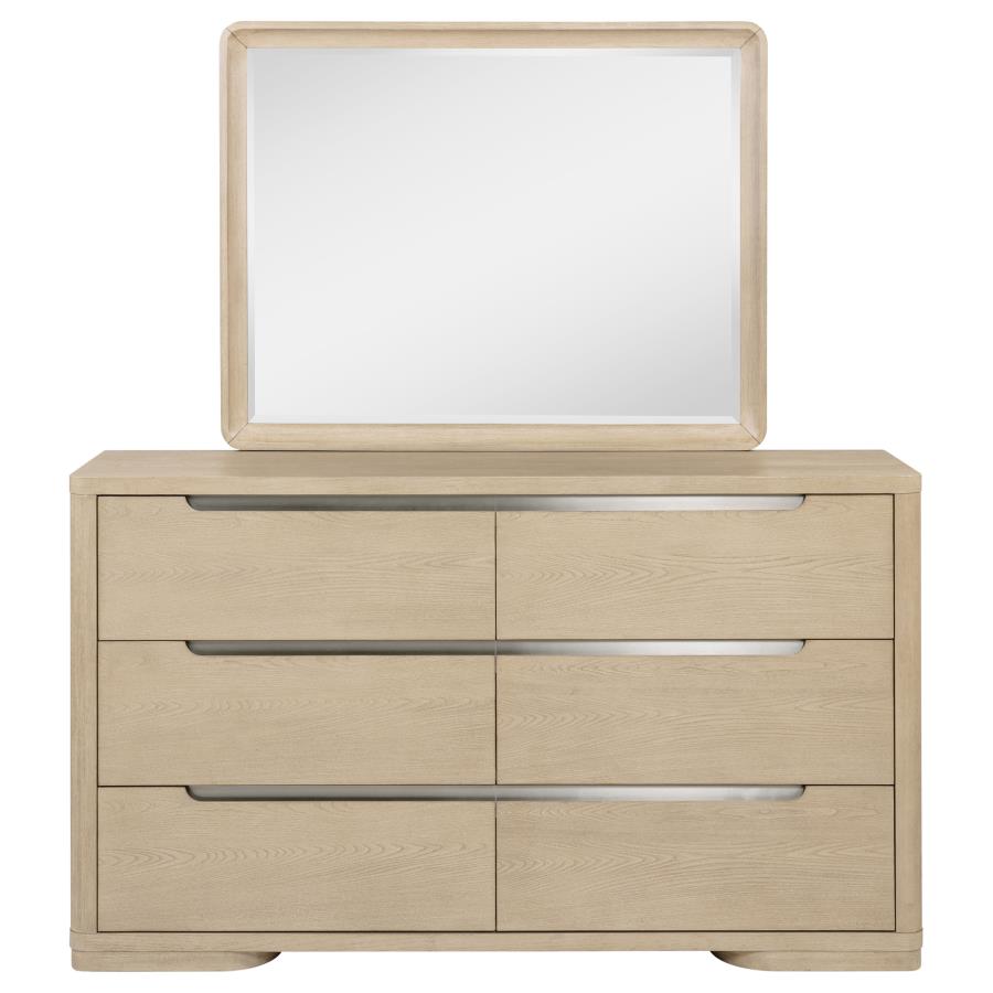Ladera 6-drawer Bedroom Dresser and Mirror Light Elm-3
