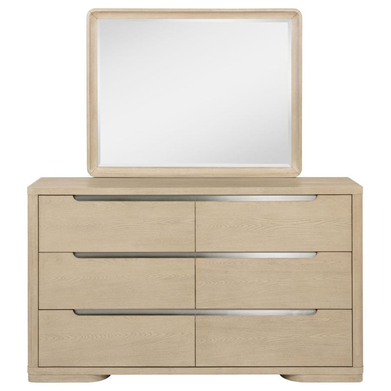 Ladera 6-drawer Bedroom Dresser and Mirror Light Elm-zoom-
