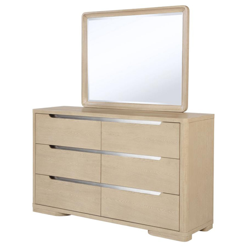 Ladera 6-drawer Bedroom Dresser and Mirror Light Elm-zoom-