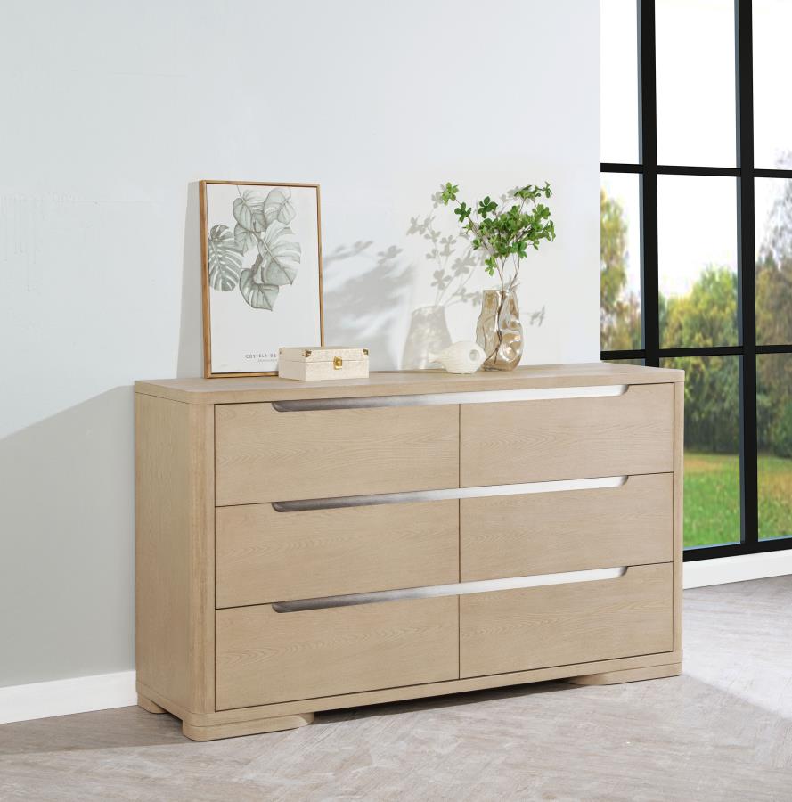 Ladera 6-drawer Bedroom Dresser Light Elm-2