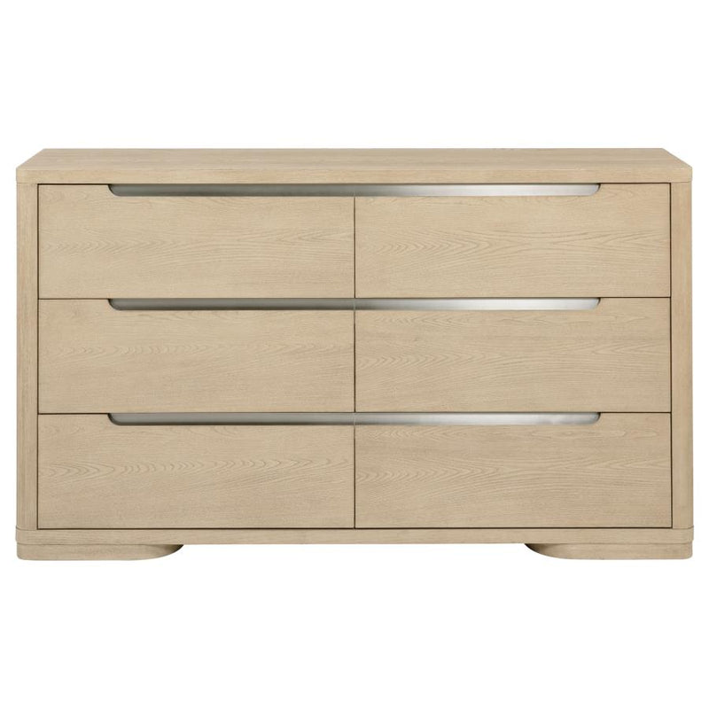 Ladera 6-drawer Bedroom Dresser Light Elm-zoom-