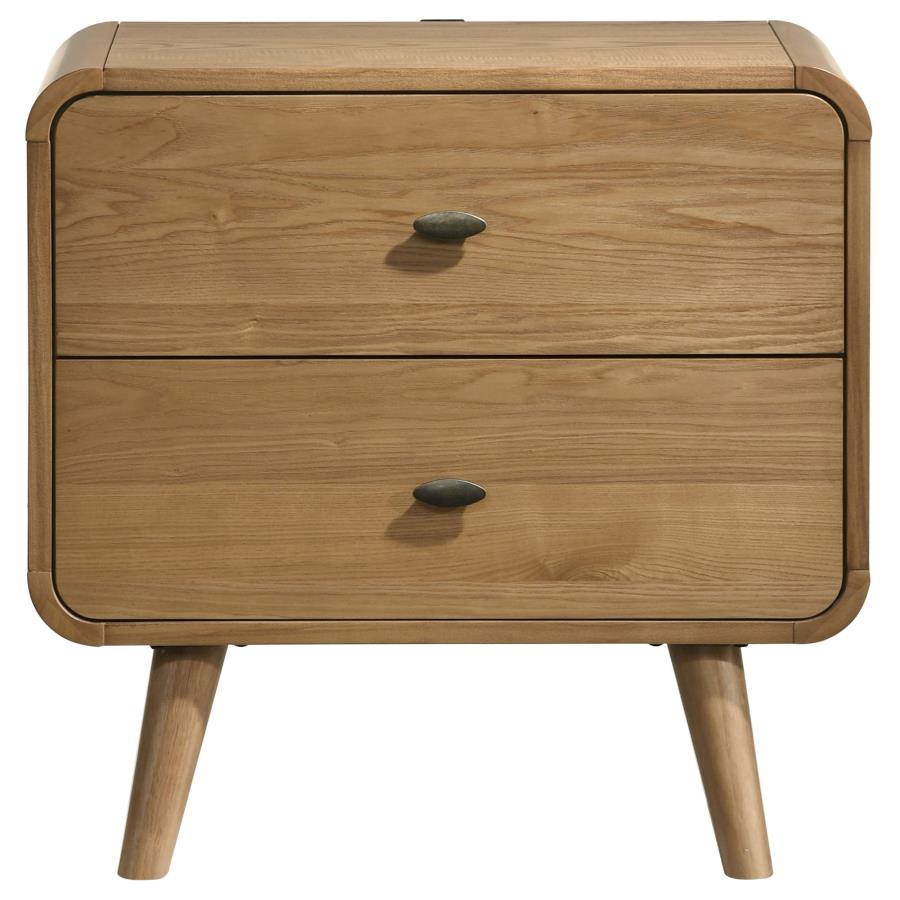 Robyn 2-drawer Nightstand Bedside Table Light Ash-zoom-3